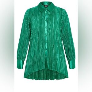 City Chic Andi Shirt greenstone. 18W new in package